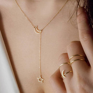 Moon and Star Necklace