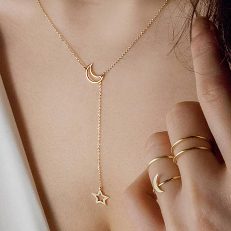 Moon and Star Necklace
