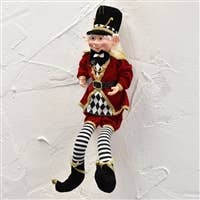 Load image into Gallery viewer, Harlequin Nutcracker Elf w/ Pose Able
