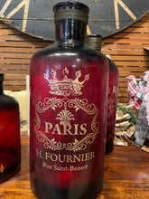 Load image into Gallery viewer, Red Transparent Bottle Vases w/Script
