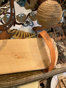 Wood Tray with Leather handles