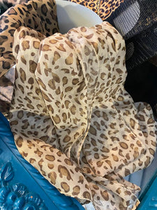 Leopard Chiffon Scarfs