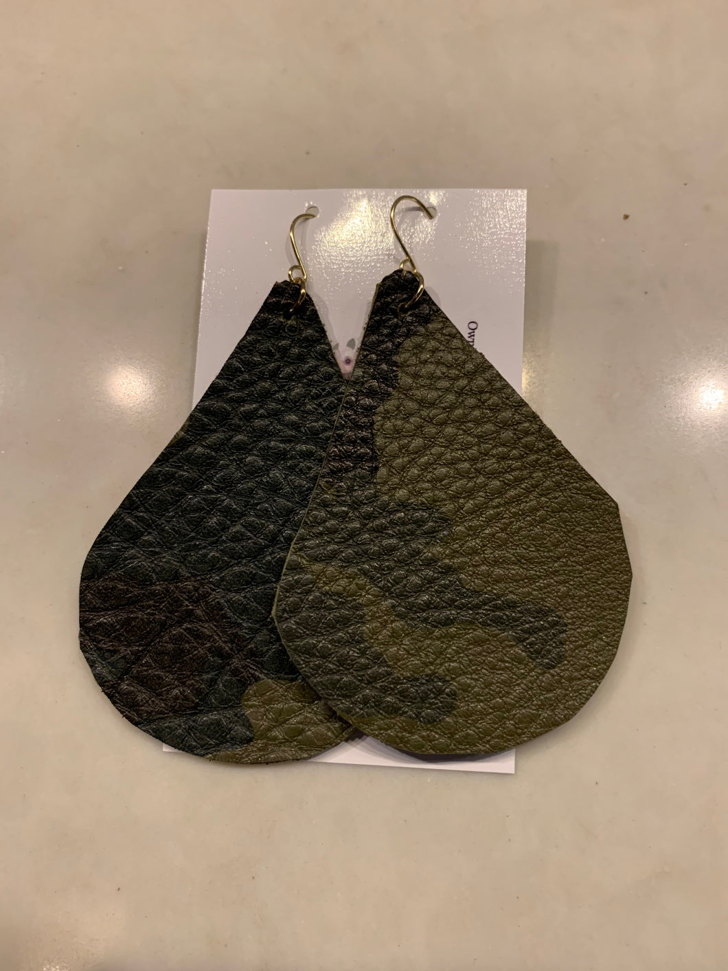 Teardrop Camo Earrings - GoldenLadderInteriors