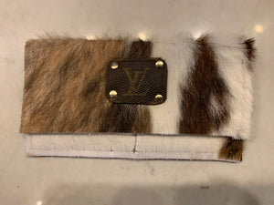White & Brown Hide Wallet - GoldenLadderInteriors