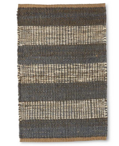 Blue & Cream Jute Striped Handwoven Rug (2x3) Item #: 17738A