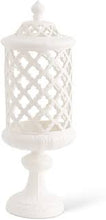 Load image into Gallery viewer, White Ceramic Filigree Cylinder Shaped Containers
