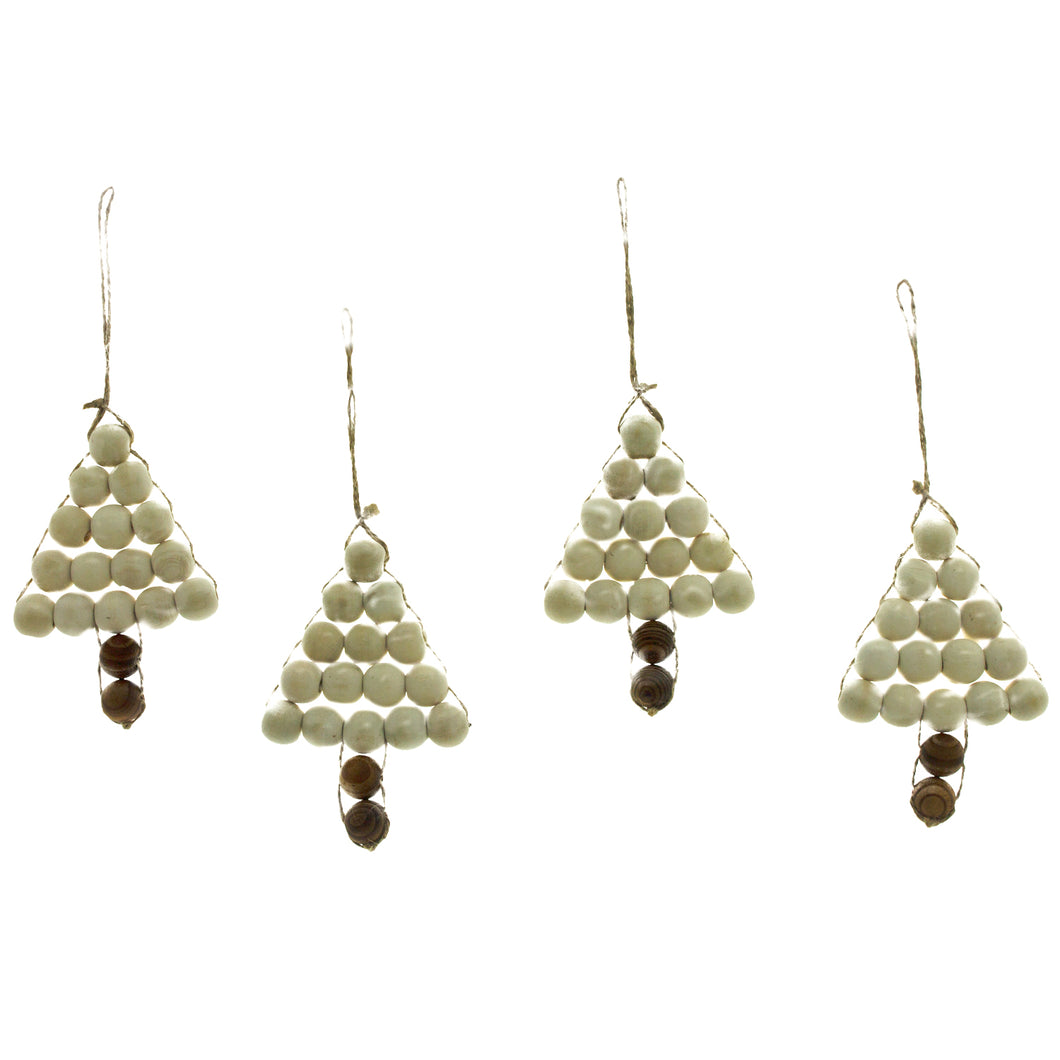 White Tree Bead Ornaments