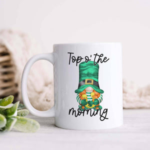 Top o' the Morning St Patricks Day Gnome Ceramic Mug M1145