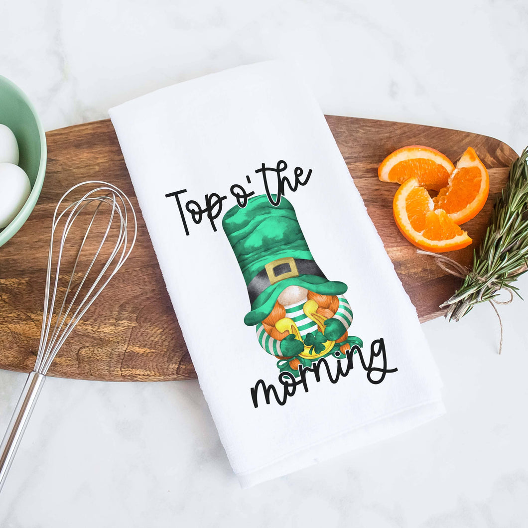 Top O' the Morning Gnome -St Patricks Day Kitchen Towel Kt1145