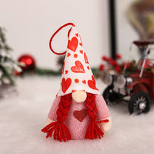 Load image into Gallery viewer, Valentine LED Gnome ornament- 2 styles -Red Hearts or Red and white checkered.
