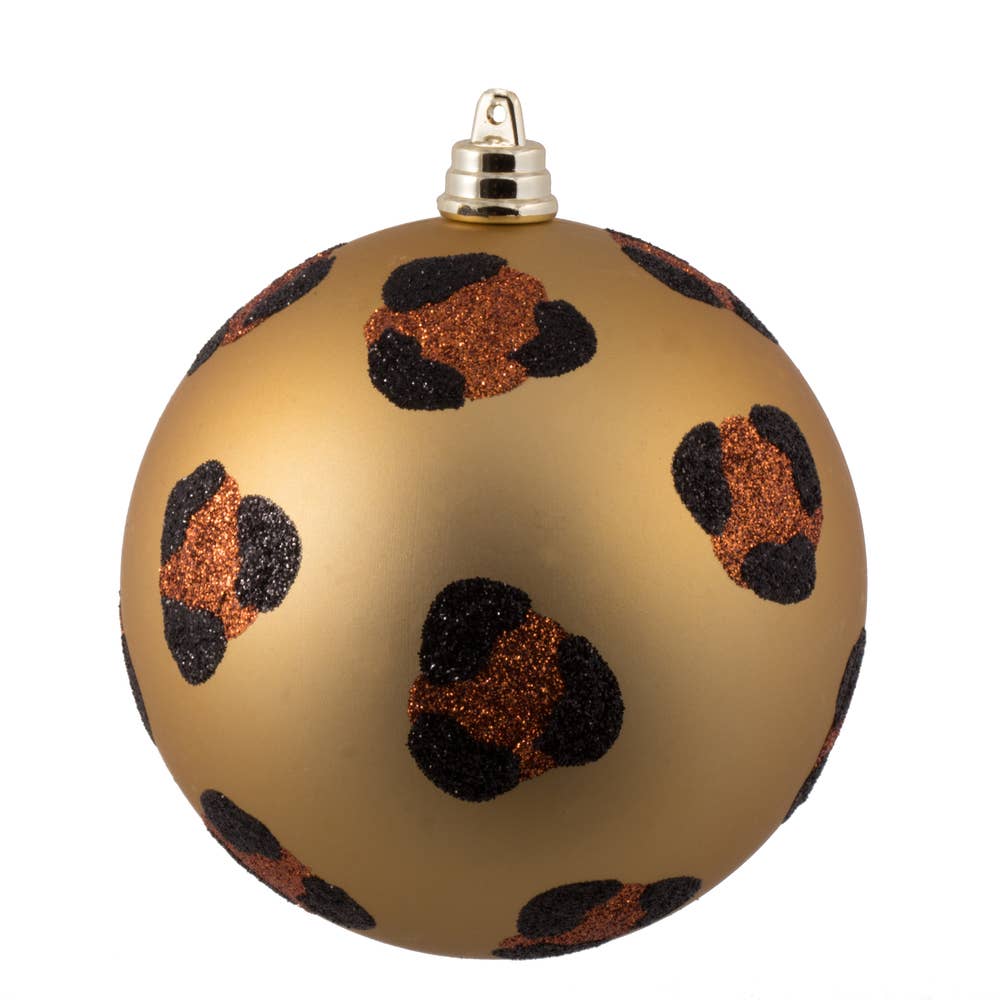 Copper Gold Cheetah Ball Ornament