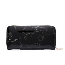 Load image into Gallery viewer, Black Textured and Marble Wallet
