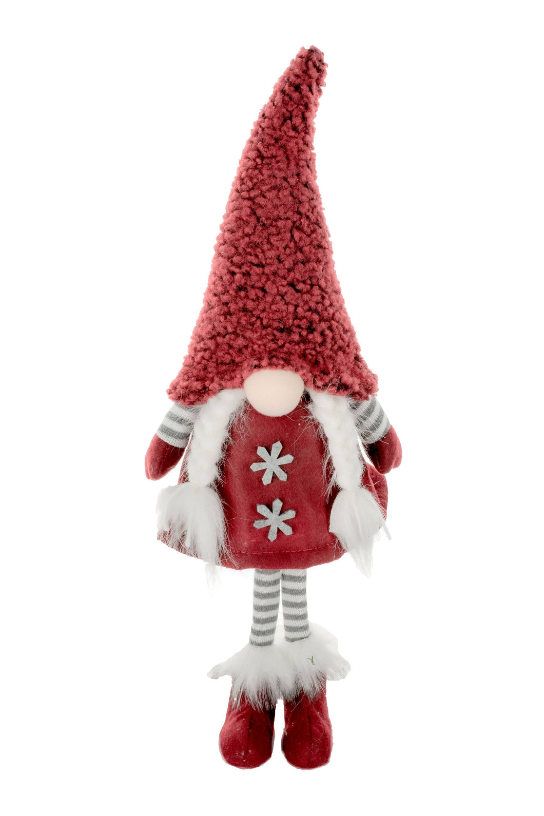 Red Snowflake Girl Gnome