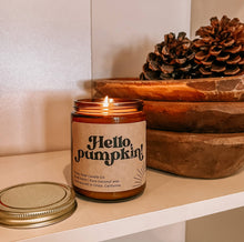 Load image into Gallery viewer, Candle Amber jar - Many scents- Caramel Apple, Chai Latte, Cuddle Weather, Fall Vibes, Hello Pumpkin

