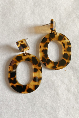 Leopard Oval Earrings - GoldenLadderInteriors