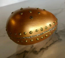 Load image into Gallery viewer, Glass Painted Embellished Egg - GoldenLadderInteriors
