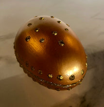 Load image into Gallery viewer, Glass Painted Embellished Egg - GoldenLadderInteriors
