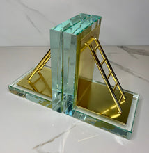 Load image into Gallery viewer, Glass Ladder Bookends - GoldenLadderInteriors
