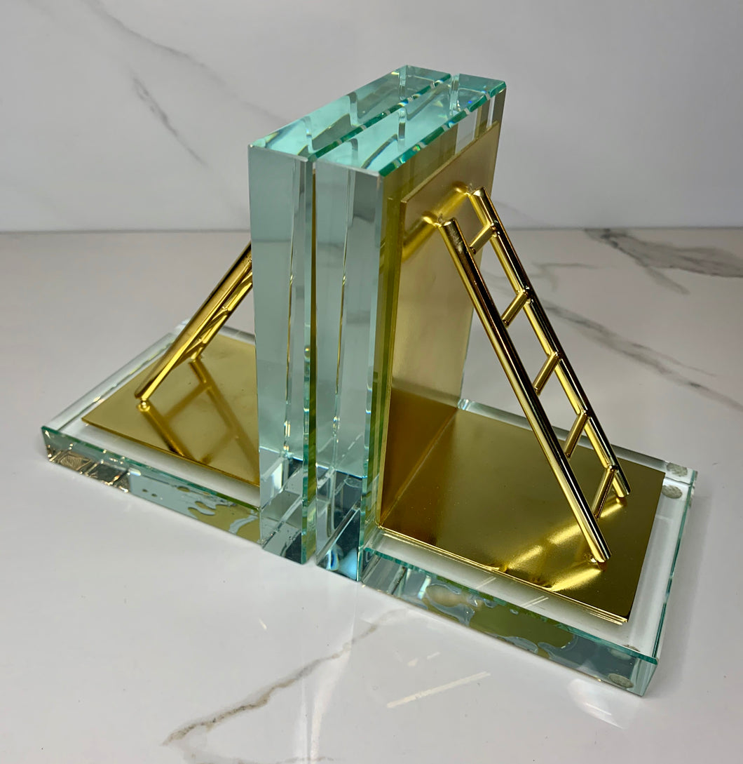 Glass Ladder Bookends - GoldenLadderInteriors