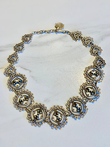 Silver Multi Circular Necklace - GoldenLadderInteriors