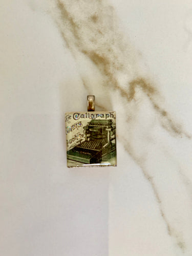 Single Old Typewriter Pendant - GoldenLadderInteriors