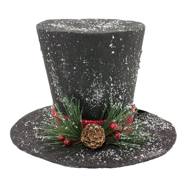 Large Black Top Hat - GoldenLadderInteriors