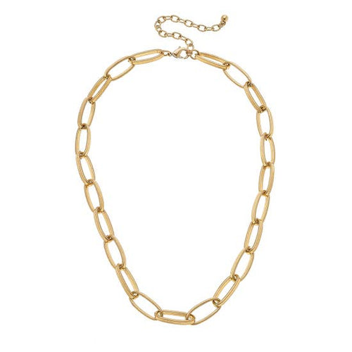 Jolie Chain Necklace in Worn Gold - GoldenLadderInteriors