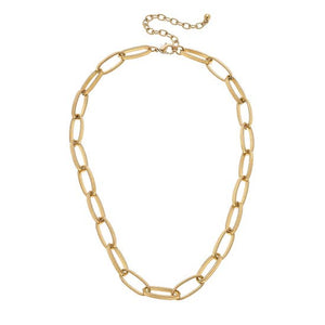Jolie Chain Necklace in Worn Gold - GoldenLadderInteriors