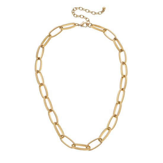 Jolie Chain Necklace in Worn Gold - GoldenLadderInteriors