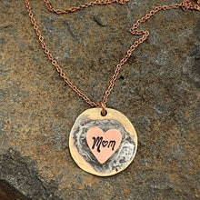 Load image into Gallery viewer, Handmade Mom Heart Rose Gold Necklace
