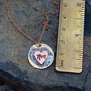 Handmade Mom Heart Rose Gold Necklace