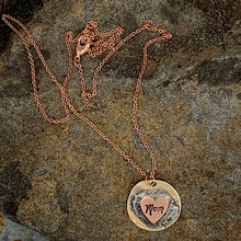 Load image into Gallery viewer, Handmade Mom Heart Rose Gold Necklace
