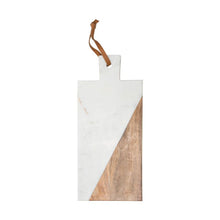 Load image into Gallery viewer, White Marble Wood Cutting Board Lg - GoldenLadderInteriors
