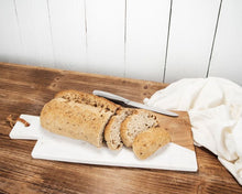 Load image into Gallery viewer, White Marble Wood Cutting Board Lg - GoldenLadderInteriors
