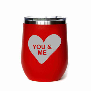 You & Me Candy Heart - Red Wine Tumbler