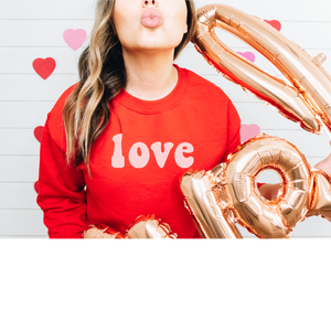 Love Retro Style Valentine Sweatshirt