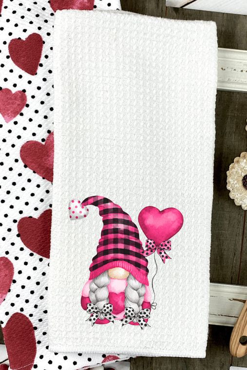 Gnome Heart Balloon Valentines Towel