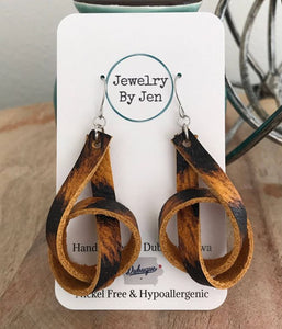 Leopard leather Knot Earrings