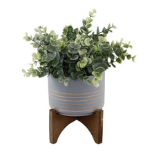 Load image into Gallery viewer, Artificial Eucalyptus Plant in pot with wood stand
