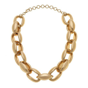 Cantrelle Statement Necklace in Worn Gold - GoldenLadderInteriors