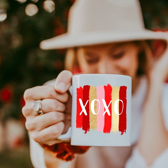 XOXO Brushstrokes - Valentines Day Coffee Mug